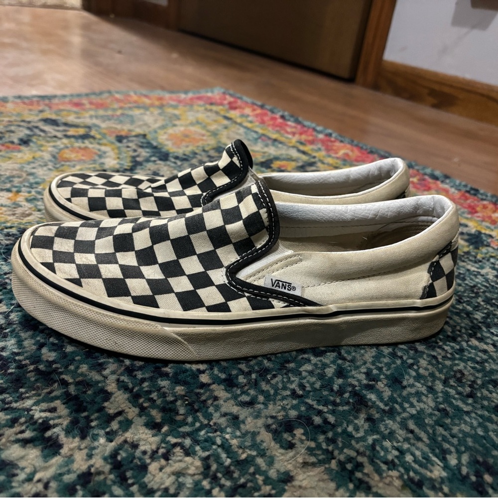 black and white checkered vans